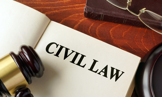 Book With Title Civil Law On A Table