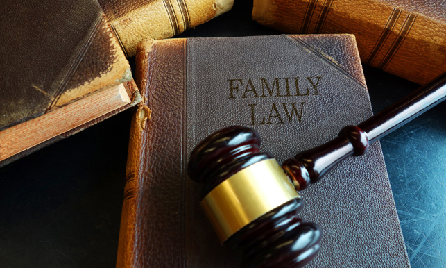 Family Law Book With Legal Gavel