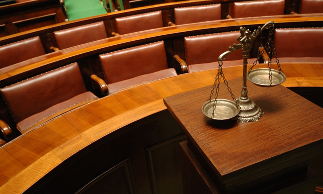 Symbol Of Law And Justice In The Empty Courtroom
