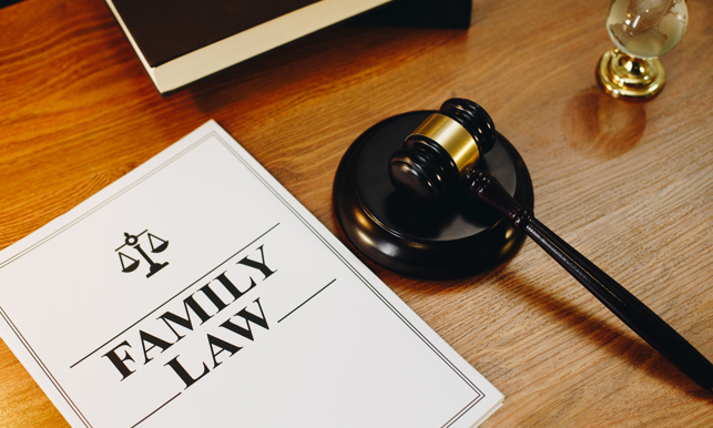 Family Law Legal Documents With Gavel